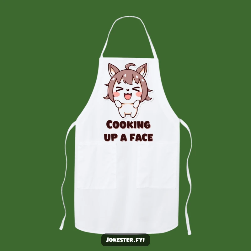 Funny Cross-Eyed Joyful Apron - Goofy Character Kitchen Gift