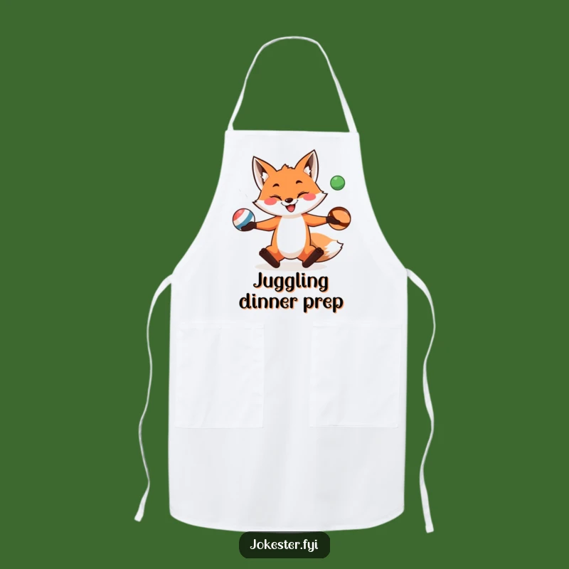 Funny Fox Juggling Apron: Cook Up Laughs in the Kitchen, Hilarious Funny Gift
