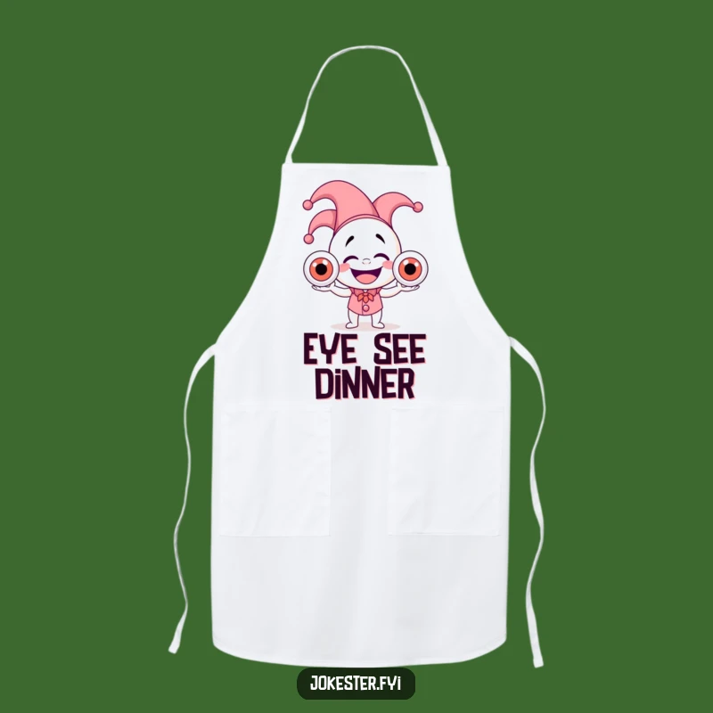 Funny Jester Eyeball Juggler Apron: Cook Up Some Laughs
