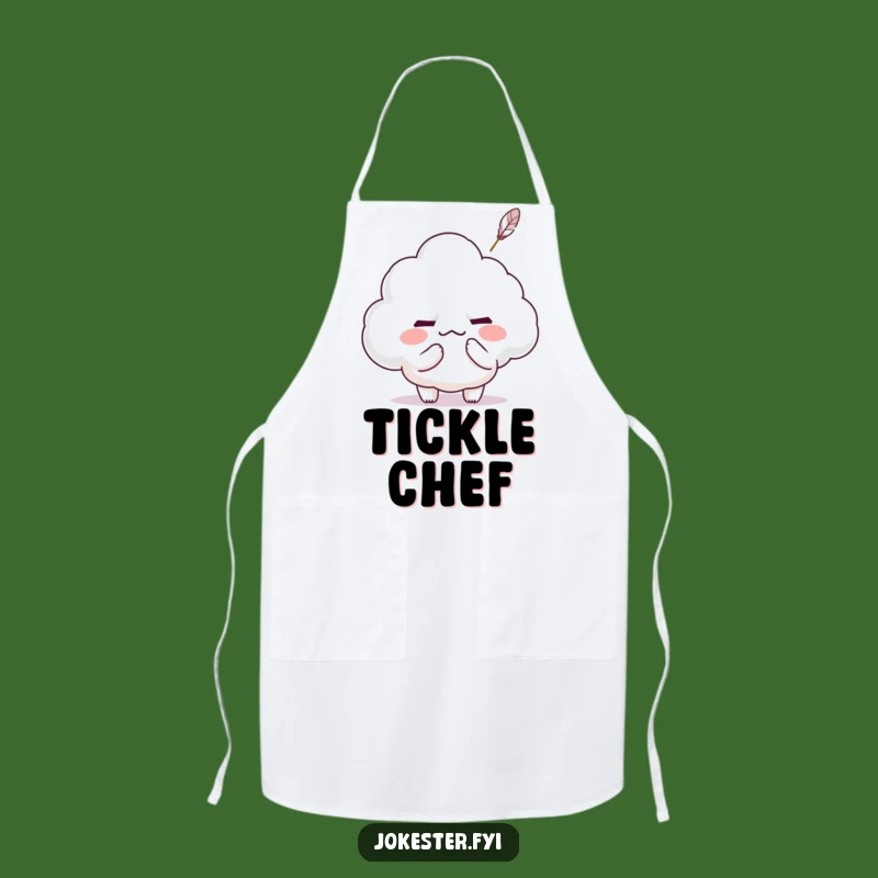 Funny Kawaii Cloud Tickle Apron: Mischievous Character Cooks Up Smiles - Kitchen Gift