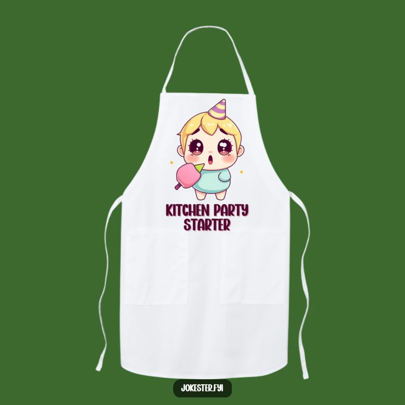 Funny Surprised Party Popper Apron: Cook with Surprise, Ideal Funny Gift!