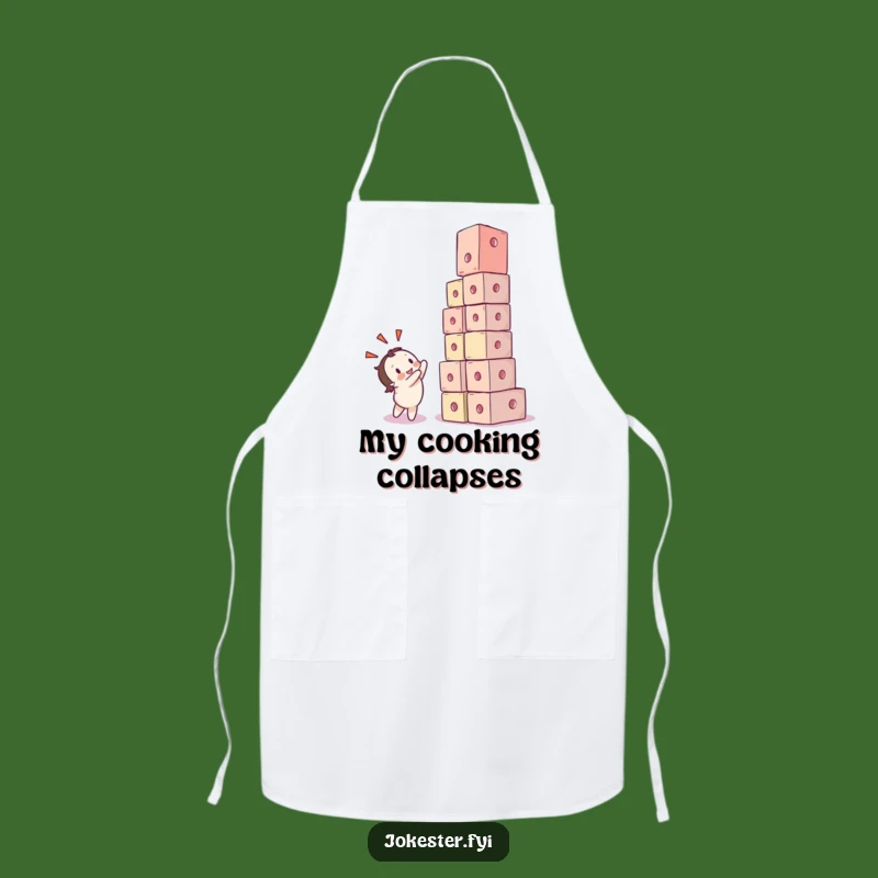 Funny Collapsing Cubes Apron - Cook with Comedy and Hilarious Style!