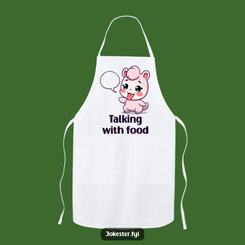 Funny Tongue Out Speech Bubble Apron: Cook with Cheeky Flair