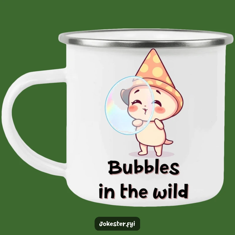 Funny Giggling Bubble Character Camping Mug - Campfire Laughs with Every Sip!