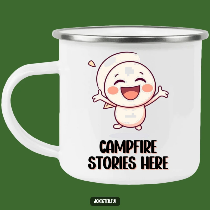 Funny Speech Bubble Camping Mug: Laughs Around the Campfire!