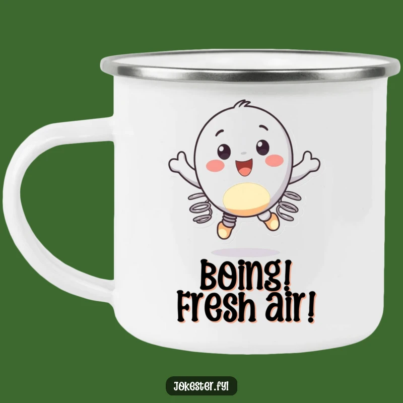 Funny Spring Feet Bouncing Camping Mug: Adventure with a Bounce