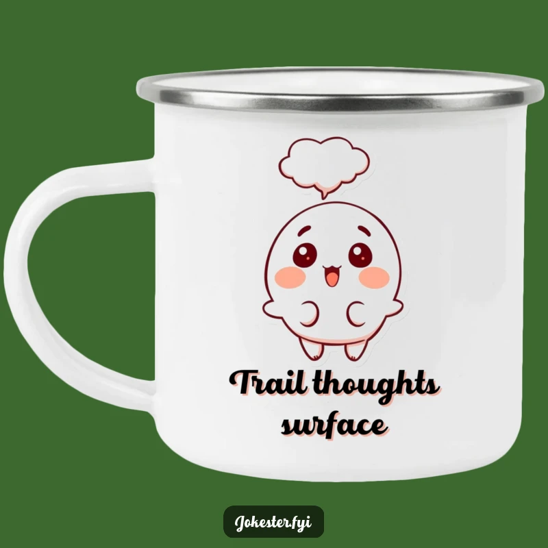 Funny Surprised Thought Camping Mug: Happy Campfire Surprise, Outdoor Novelty Gift!