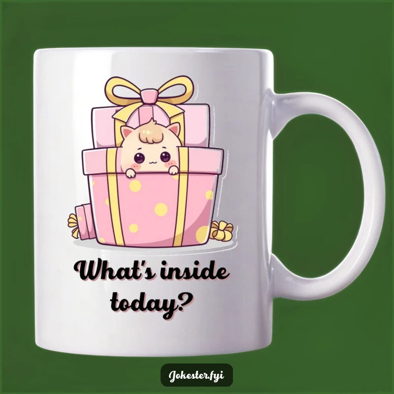 Funny Curious Peeker Mug: Gift Box Mystery, Hilarious Gift for the Inquisitive