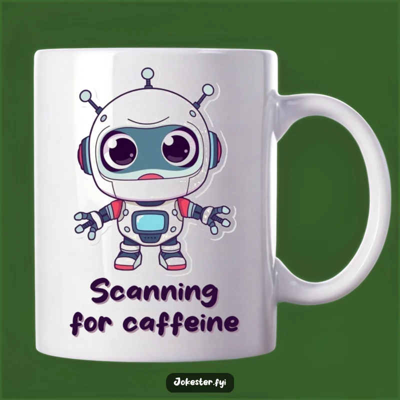 Funny Surprised Robot Mug - Googly Eyed Tech Gift for Laughs