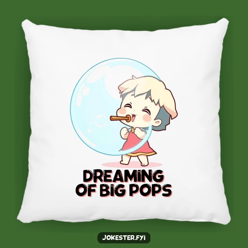 Funny Giant Bubble Blower Pillow - Excited Character Comfort Gift
