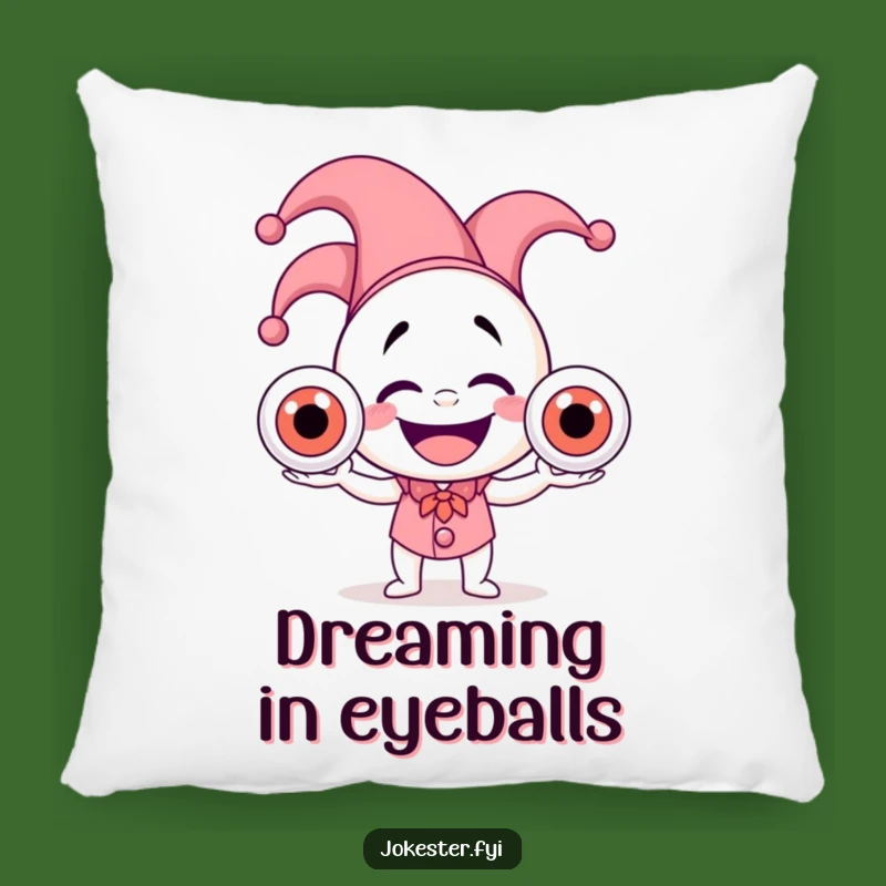 Funny Jester Eyeball Juggler Pillow: Cuddle Up with Comedy