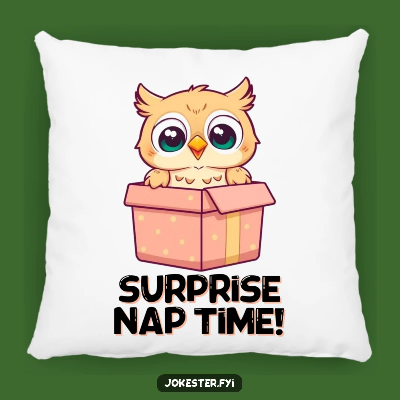 Funny Owl Gift Box Pillow: Comfy Comfort with a Surprising Laugh