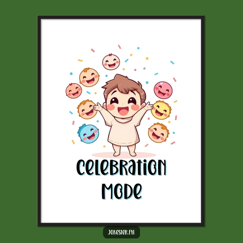 Funny Juggling Faces Digital Art Print: Instant Cheerful Decor