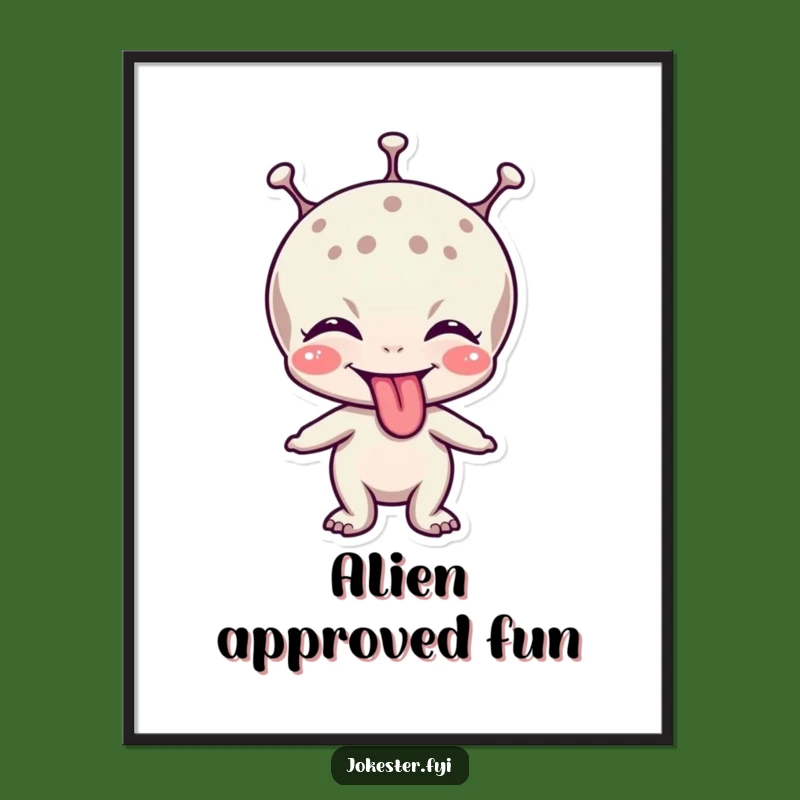 Funny Alien Tongue Digital Art: Instant Cosmic Decor Gift