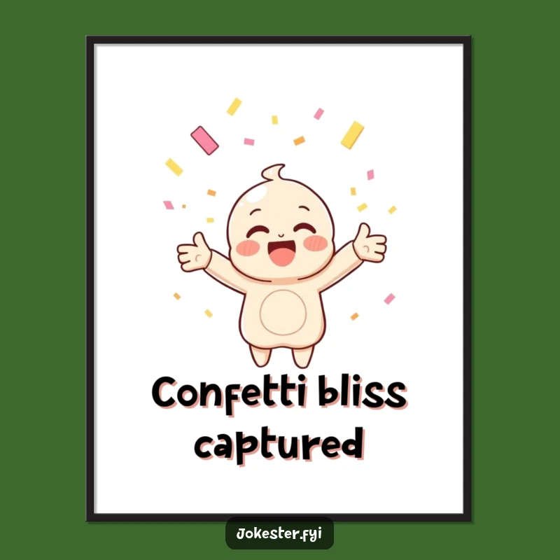 Funny Confetti Catching Digital Print: Instant Joyful Decor, Perfect Gift