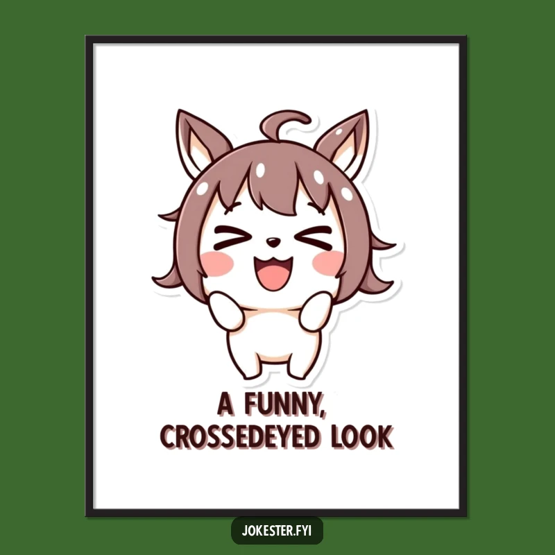 Funny Cross-Eyed Joyful Digital Art - Goofy Character Decor Gift