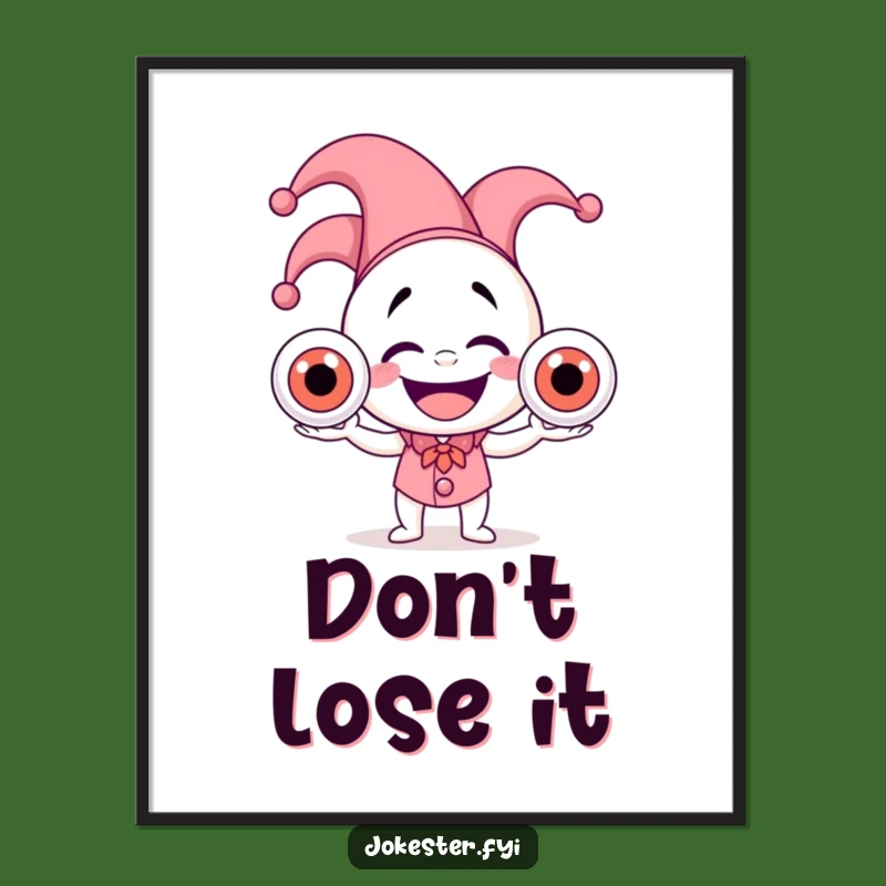 Funny Jester Eyeball Juggler Digital Art: Instant Laughter for Your Space