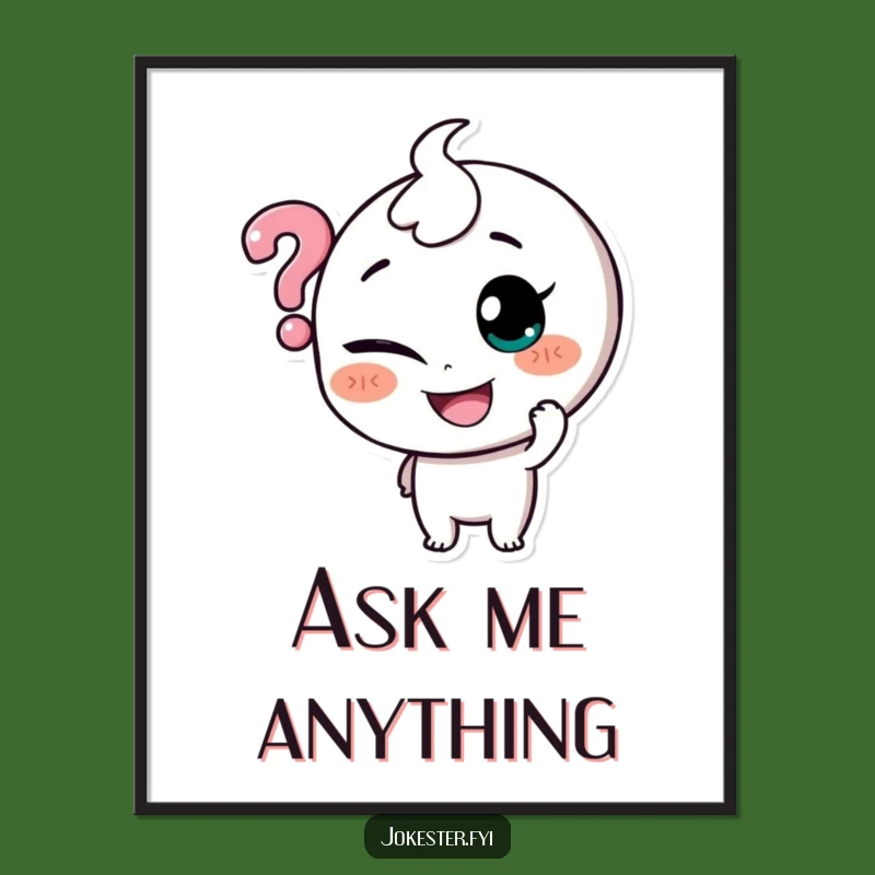 Funny Question Mark Tickler Digital Art: Instant Whimsy for Your Walls