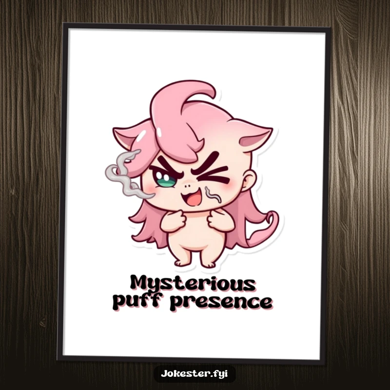 Funny Winking Smoke Mage Digital Art Print, mysterious character, instant download, perfect for whimsical decor.