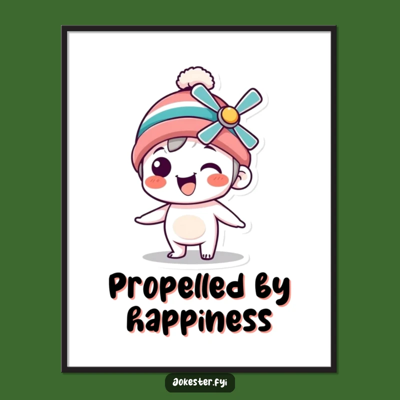 Funny Propeller Beanie Spinner Digital Art: Instant Joyful Decor for Your Walls