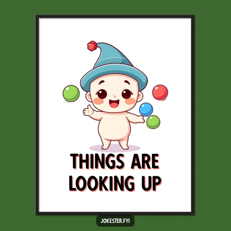 Funny Juggling Digital Art: Cheerful Character Printable, Instant Funny Gift Download!