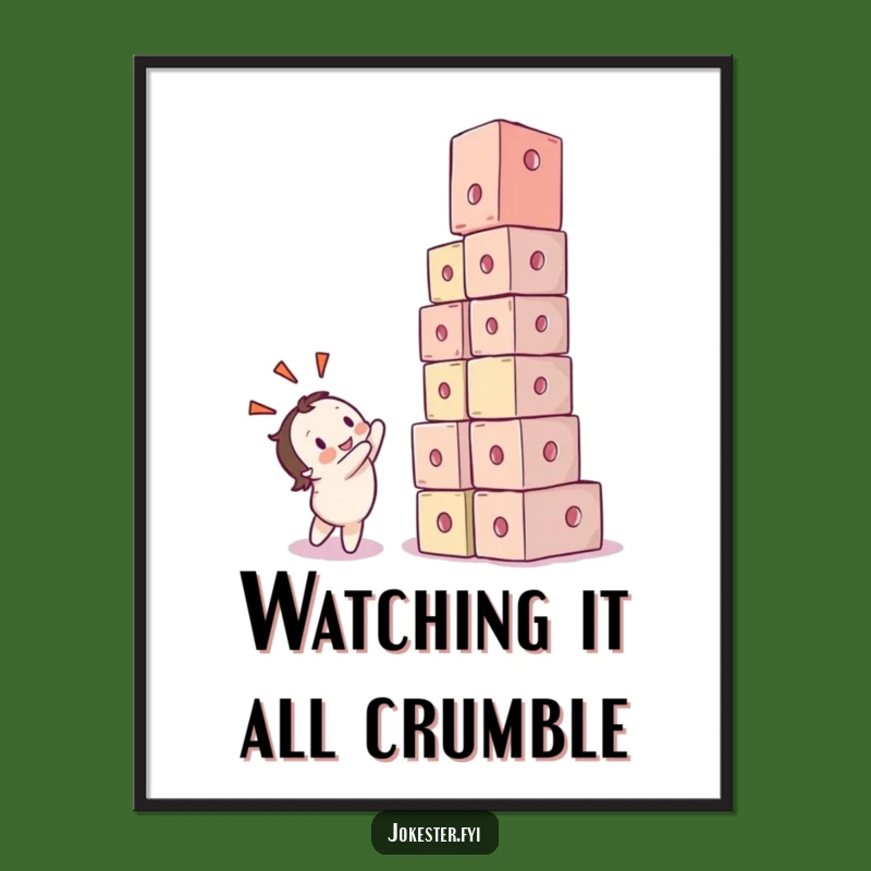 Funny Collapsing Cubes Digital Art - Instant Hilarious Decor for Your Walls!