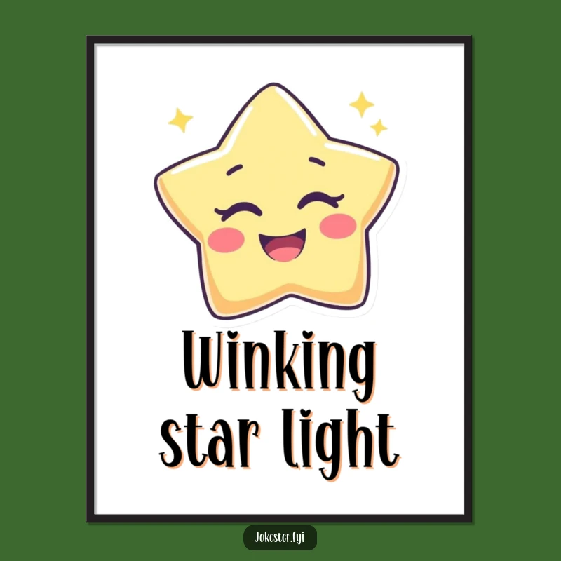 Funny Star Wink Digital Art - Printable Twinkle Decor Humor