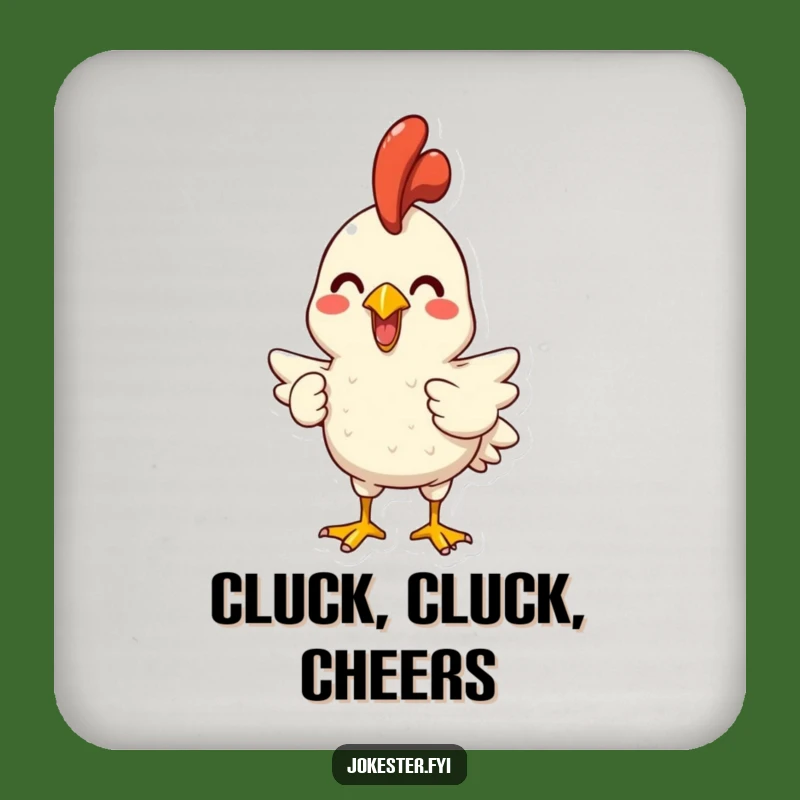 Funny Rubber Chicken Squawking Drink Coaster - Protect Surfaces with Hilarious Art!