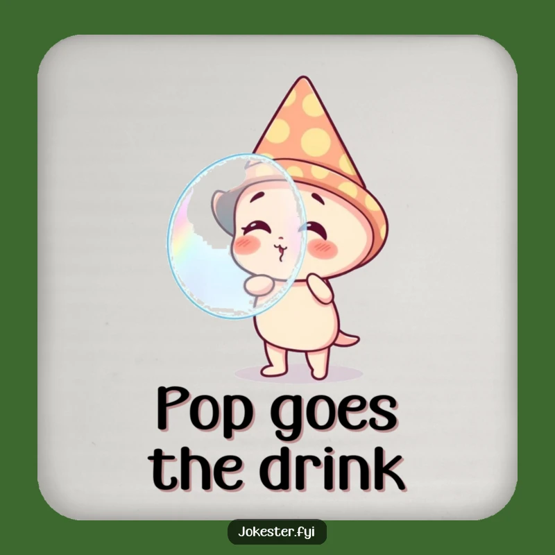 Funny Giggling Bubble Character Drink Coaster - Protect Surfaces with Hilarious Art!