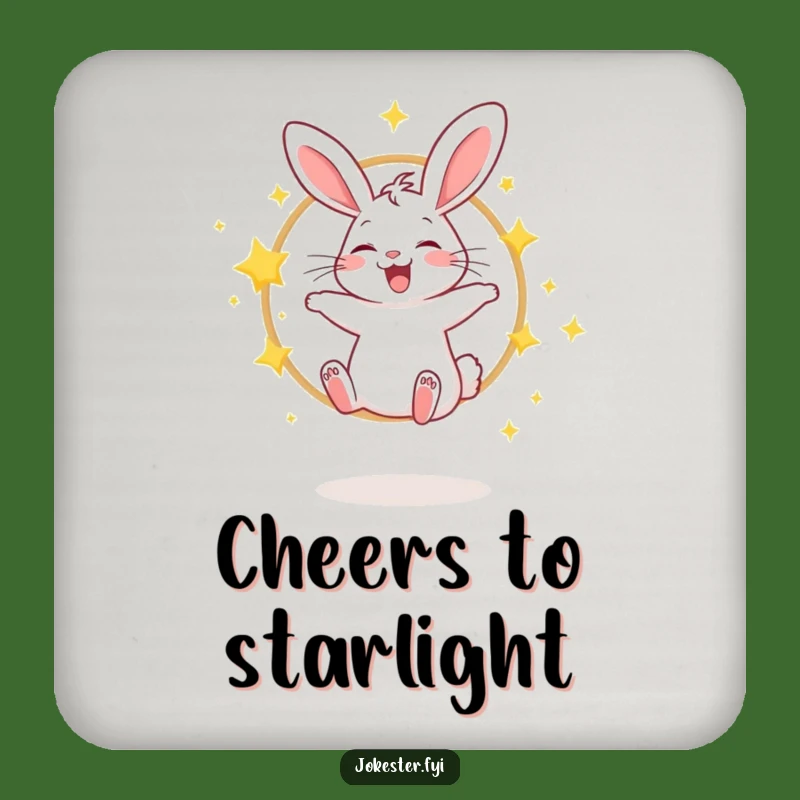 Funny Giggling Rabbit Star Hoop Coaster: Protect Surfaces with Whimsical Charm