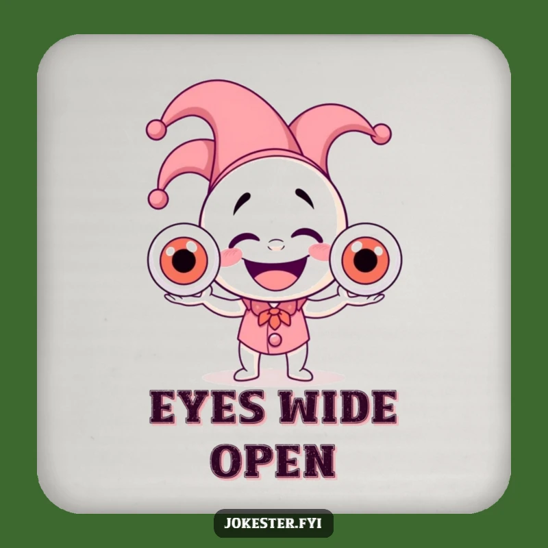 Funny Jester Eyeball Juggler Coaster: Protect Surfaces with Humor