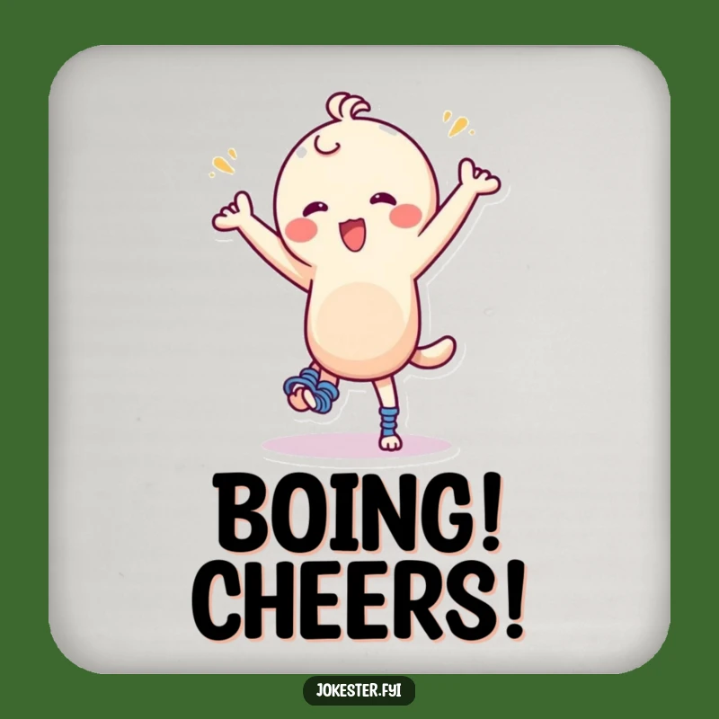 Funny Spring Dance Coaster: Protect Surfaces with Hilarious Character Art