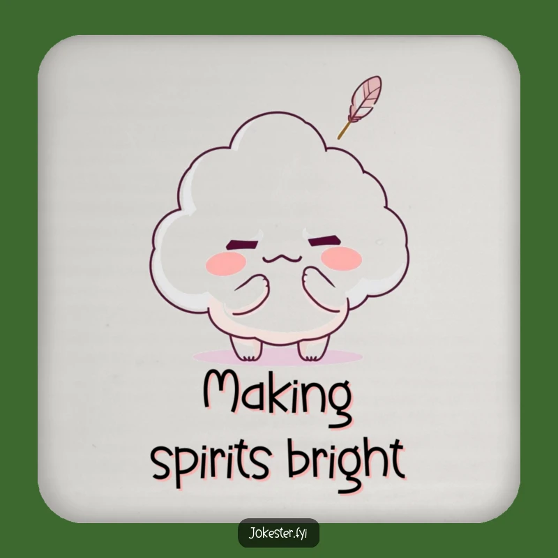 Funny Kawaii Cloud Tickle Coaster Set: Mischievous Character Protects Surfaces - Home Gift