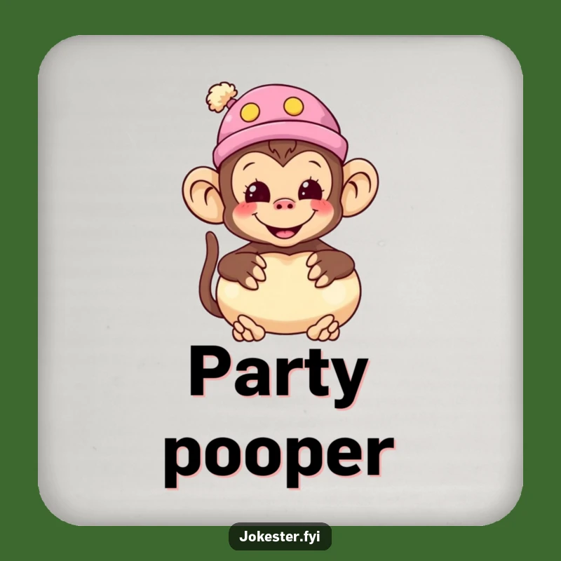 Funny Monkey Silly Hat Coaster: Protect Surfaces with Playful Pranks