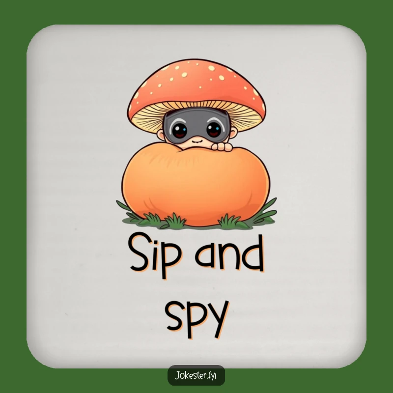 Funny Curious Masked Character Drink Coaster - Protect Surfaces with Playful Mystery!