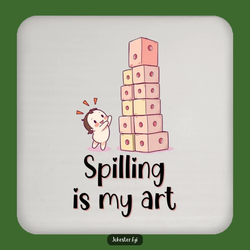 Funny Collapsing Cubes Drink Coaster - Protect Surfaces with Hilarious Art!