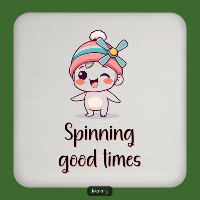 Funny Propeller Beanie Character Coaster Set: Protect Surfaces with Spirited Fun