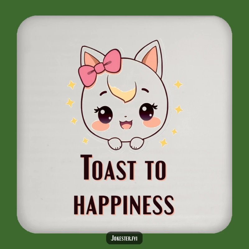 Funny Sparkle Happy Coaster: Protect Surfaces with Radiant Flair