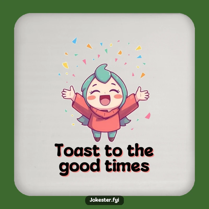 Funny Confetti Character Coaster: Protect Surfaces with Joy Gift!