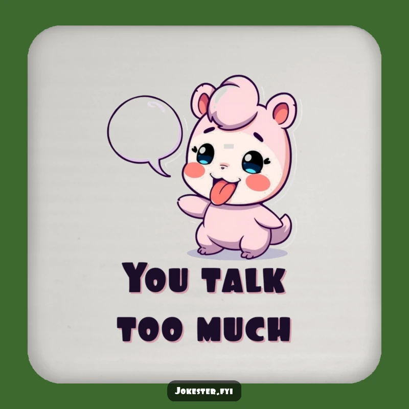 Funny Tongue Out Speech Bubble Coaster: Protect Surfaces with Sass