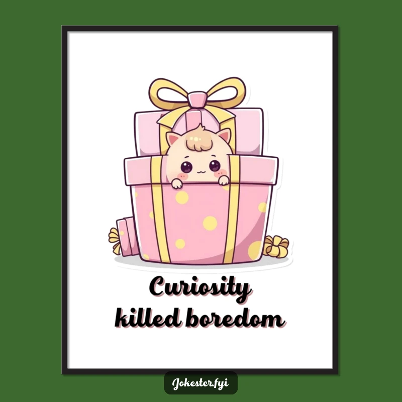 Funny Curious Peeker Poster: Mystery Art, Instant Intrigue, Perfect Gift