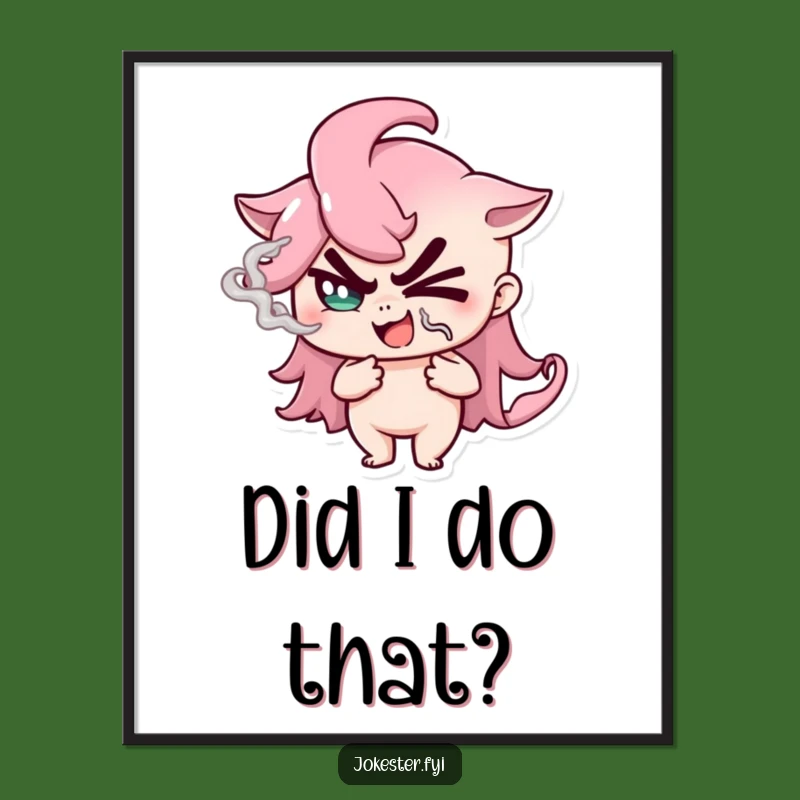 Funny Winking Smoke Mage Poster: Mysterious Art, Instant Laughs, Great Gift