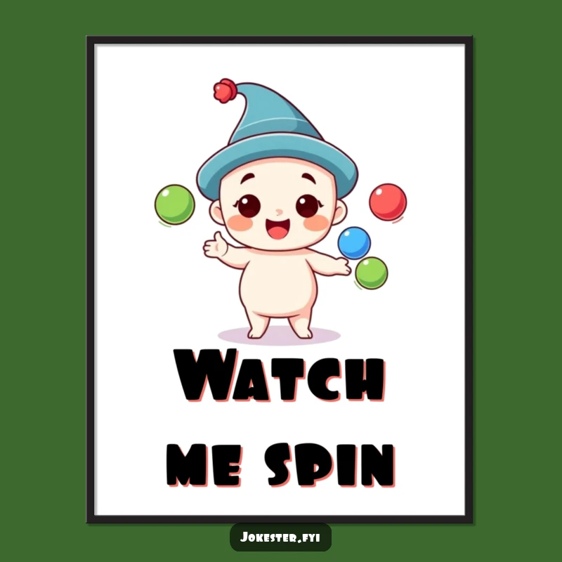 Funny Juggling Poster: Cheerful Character Art, Vibrant Funny Gift for Any Space!