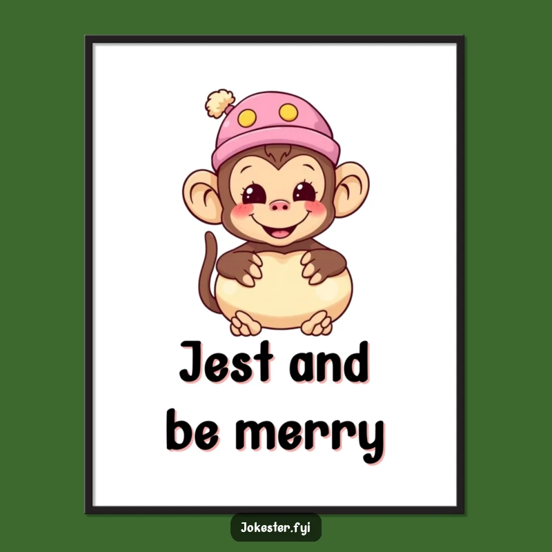 Funny Monkey Whoopee Cushion Poster: Wacky Wall Art for Joyful Spaces