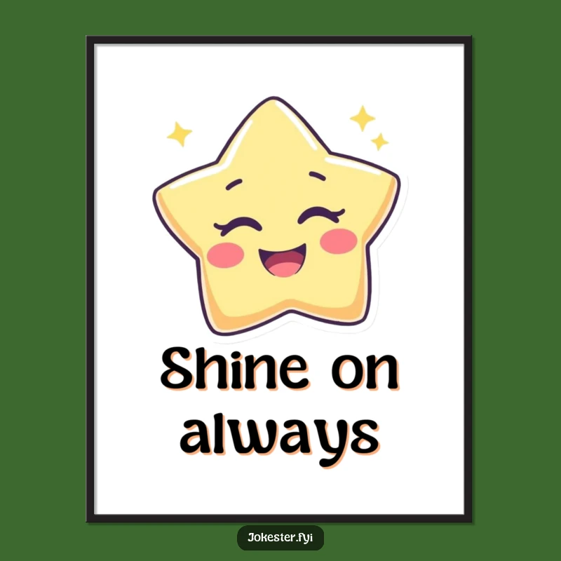 Funny Star Wink Poster - Whimsical Twinkle Art Humor Print