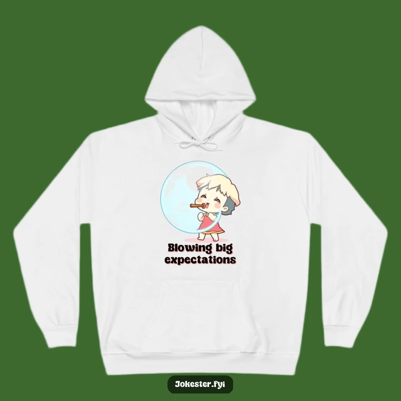 Cozy Funny Giant Bubble Blower Hoodie - Excited Character Gift