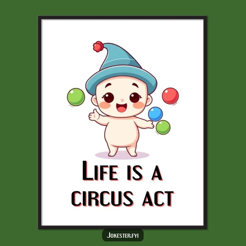 Free Printable Wall Art: Cheerful Juggler Brings Colorful Fun Home!