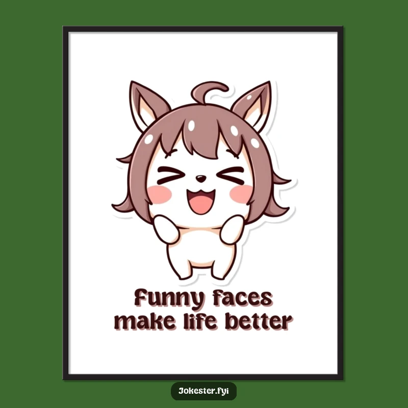 Free Printable Wall Art: Joyful Character Making Funny Face - Cross-Eyed Decor, Downloadable