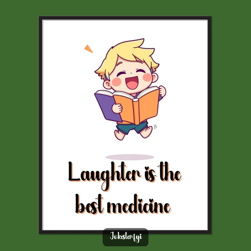 Free Printable Wall Art: Joyful Character's Leap into Laughter!