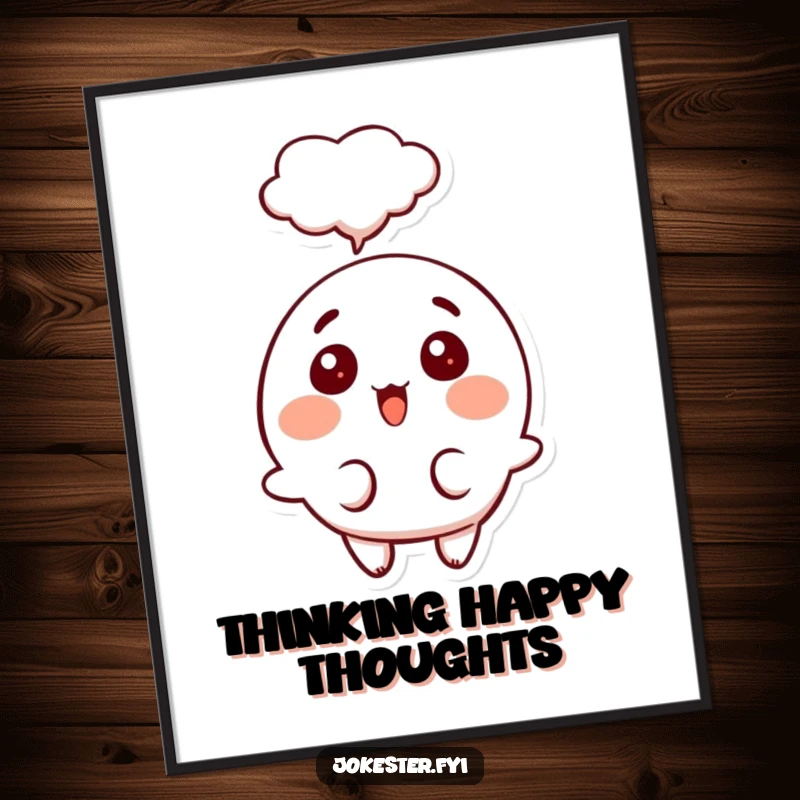 Funny Free Printable Wall Art: A character with a surprised expression and a large thought bubble, sparking curiosity and smiles.